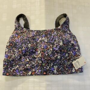 Lululemon Floral Sports Bra in Purple & Black